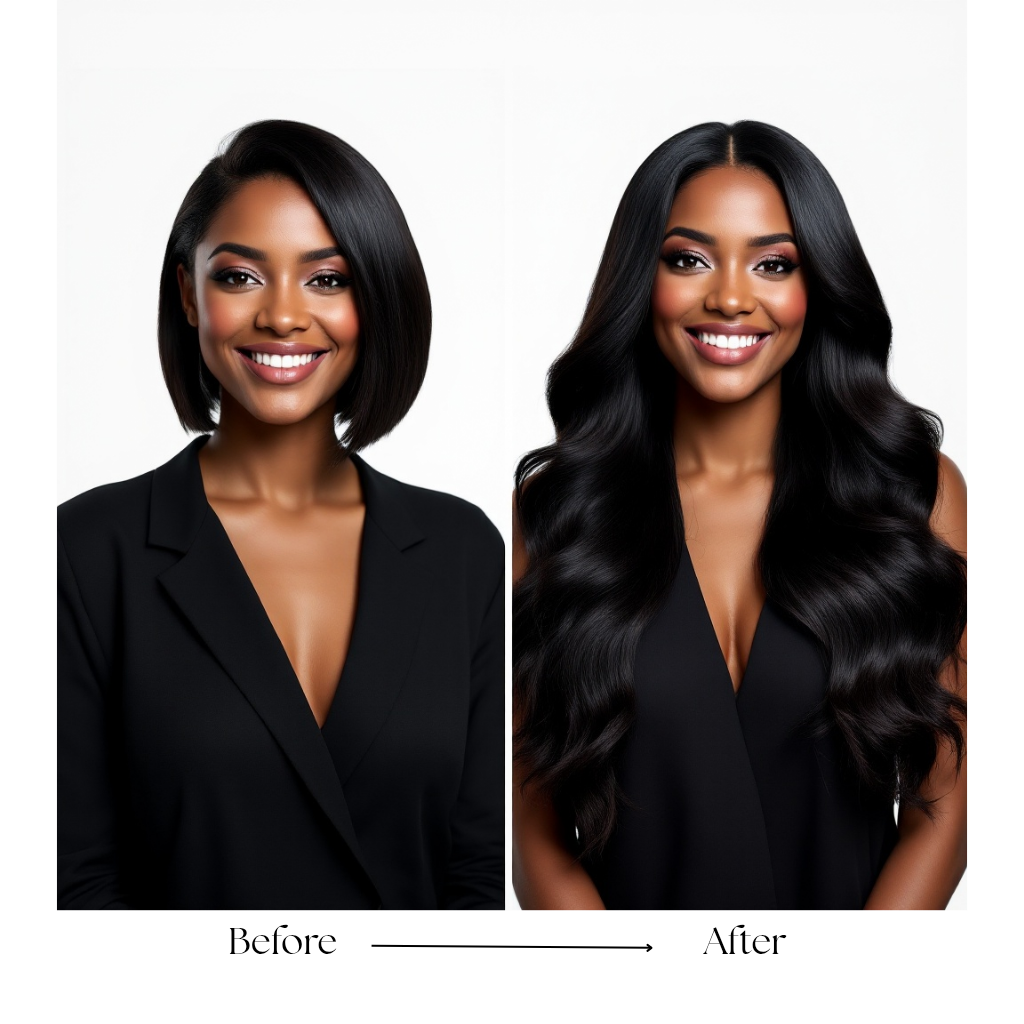 Human Hair Wavy Extensions